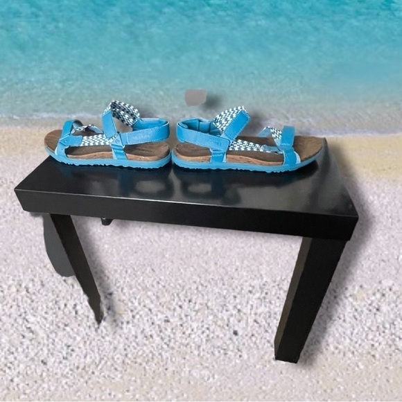 MERRELL Teal Blue Strappy Ocean Depths Sunvue Woven Sandal Womens Sz 10 - Picture 7 of 11